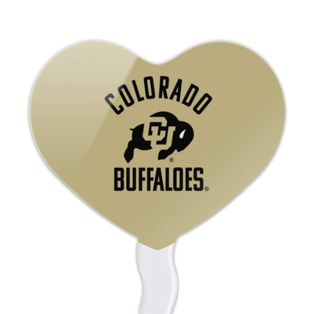 GRAPHICS & MORE Cupcake Picks Set of 6, Acrylic, University of Colorado, Model CUPCAKE.HEART.CLCCOL.Z006527