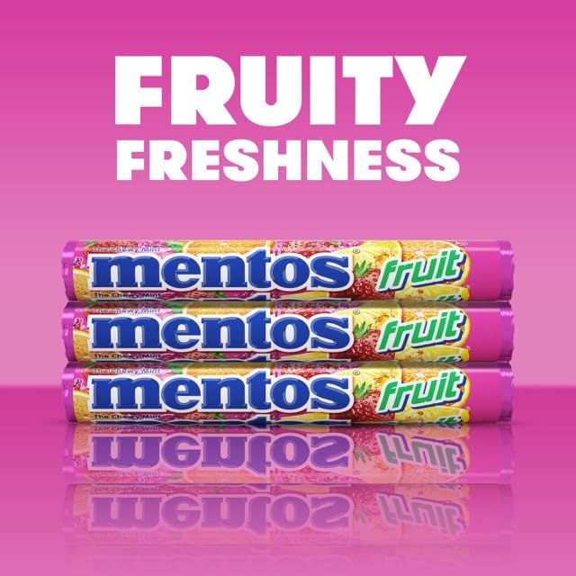 Mentos Halloween Trick or Treat Candy, Mint Chewy Roll, Fruit, Individually Wrapped Bulk Candy for Adults & Kids, Non-Melting, 1