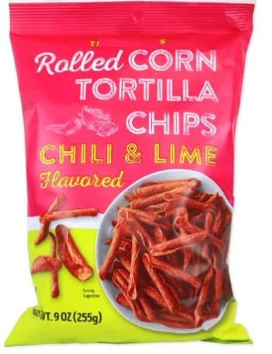 Trader Joes Chili and Lime Corn Tortilla Chips, Gluten Free (255g/9oz) Pack 1