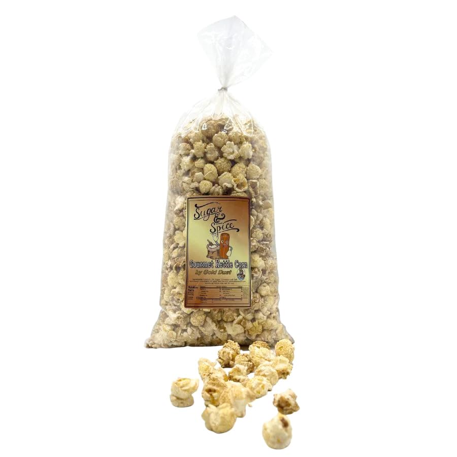 Gold Dust Kettle Corn | Cinnamon and Sugar Kettle Corn | Cinnamon Toast Flavor | Sweet and Salty | Non GMO | Gluten Free | Fresh