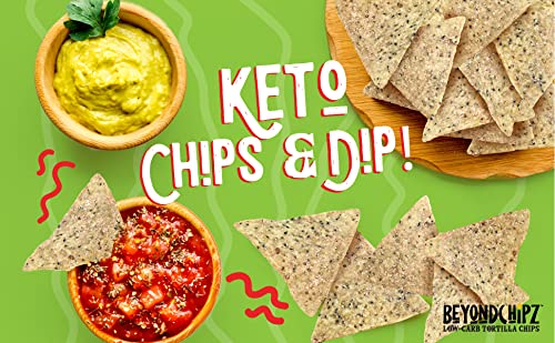 Beyondchipz Low Carb Tortilla Chips, Screamin' Onion, Keto Friendly, Gluten Free, 5.3Oz Bag, Pack Of 2