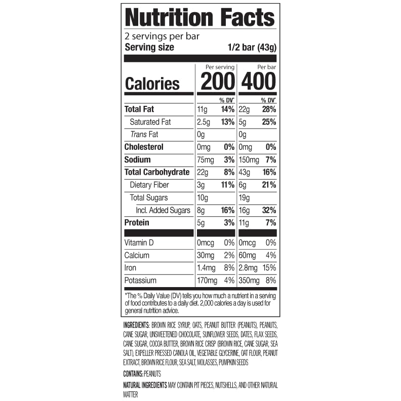 Probar - Meal Bar, Peanut Butter Chocolate Chip, Non-Gmo, Gluten-Free, Healthy, Plant-Based, Whole-Food Ingredients, Natural Energy (12 Count)