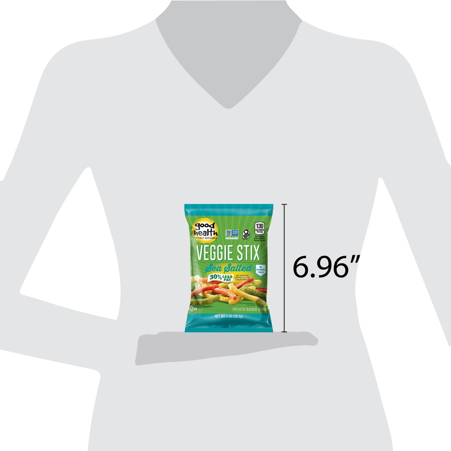 Good Health Veggie Stix Sea Salt Bag, Gluten Free, Crunchy, Great For Lunches Or Snacking On The Go, 24 Oz, 24 Count