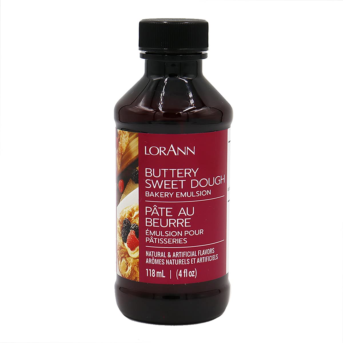LorAnn Oils Buttery Sweet Dough Bakery Emulsion, 4 Fl Oz, Gluten-Free, Keto-Friendly, Model 0750