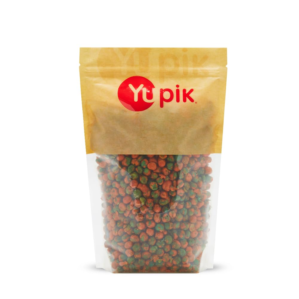 Yupik Sriracha Coated Green Peas, 2.2 lb (35.2 oz), Crunchy, Roasted, Spicy Snack, Gluten-Free & Vegan, Whole Dried Peas Coated 