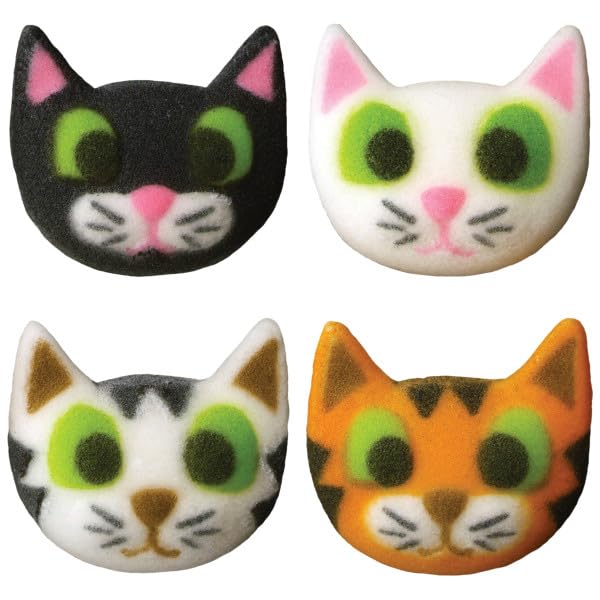 Kitty Kat Cat Edible Sugar Cake Toppers, 12 Count