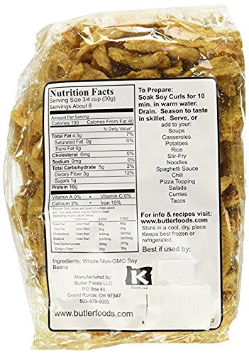 Butler Soy Curls, 8 oz. Bags (Pack of 6)