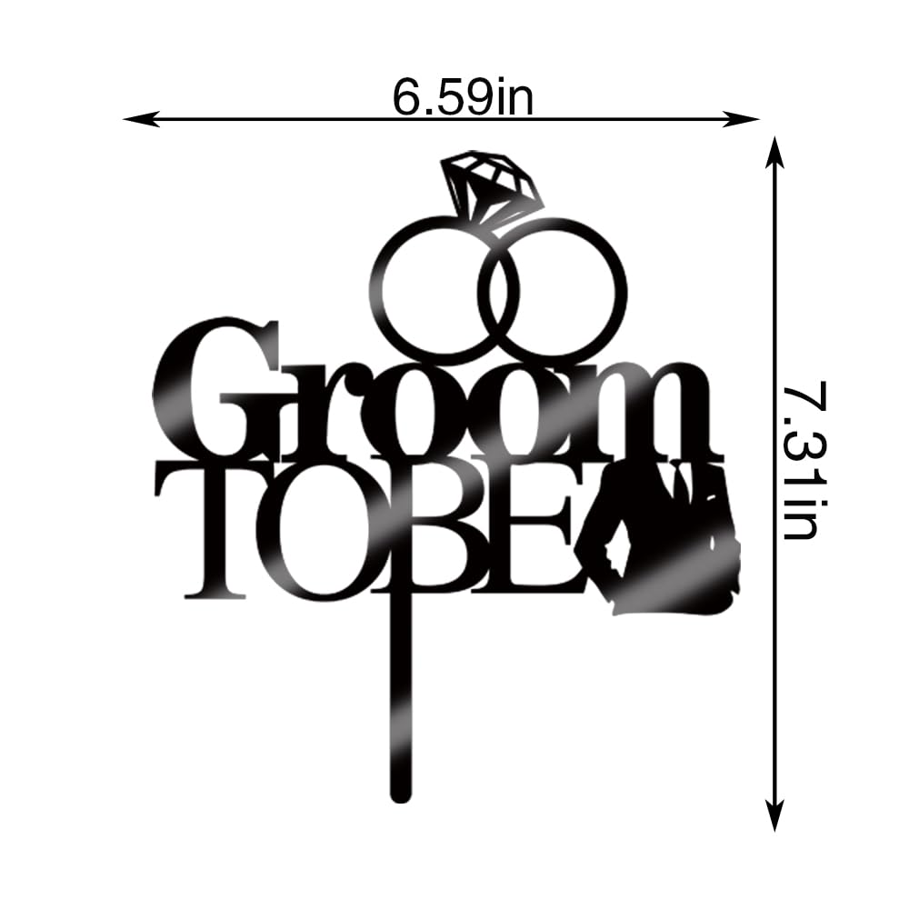 Qertesl Groom To Be Cake Topper,Acrylic Wedding Cake Decoration,Future Mr,Engagement Wedding Bachelor Party Decoration Supplies