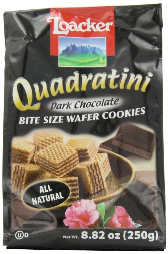 Loacker Quadratini, Bite Size Wafer Cookies, Dark Chocolate, 8.82-Ounce (Pack of 3)