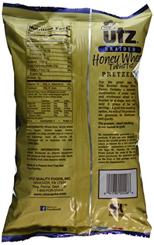 Utz Braided Honey Wheat Twists Pretzels, 14 Ounce