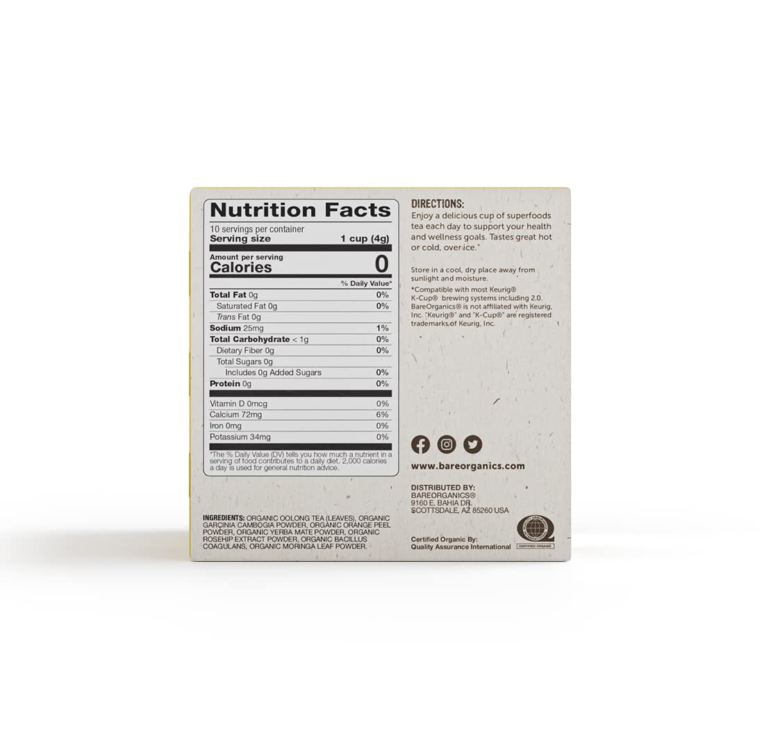 Metabolism Tea - Organic with Superfoods and Probiotics - 6 Pack