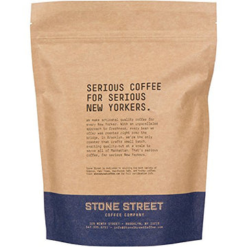Stone Street Whole Bean Coffee, Medium-Dark Roast, 16 Ounce Bag, Premium 100% Arabica