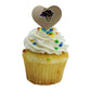 GRAPHICS & MORE Cupcake Picks Set of 6, Acrylic, Whittier College Secondary Logo Heart Design