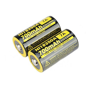 New 2X Nitecore Imr 18350 Ni18350A 700Mah 7A 3.7V Rechargeable Battery