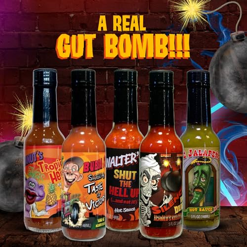 Jeff Dunham - Variety Hot Sauce Pack | Super Hot Sauces from Achmed, Walter, Jose Jalapeno, Bubba J & Peanut - Perfect for Spicy