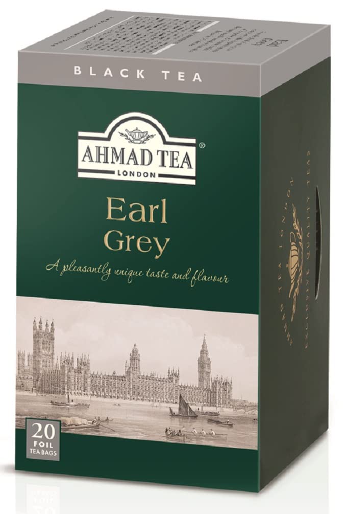 Ahmad Tea Earl Grey Tea, 20-Count Boxes, Pack of 6, Model 551, Earl Grey Flavor