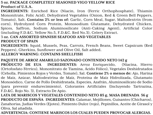Vigo Authentic Paella Valenciana, Yellow Rice & Seafood Dinner, Spanish Recipe (Yellow Rice & Seafood Dinner, 8 Ounce (Pack of 6