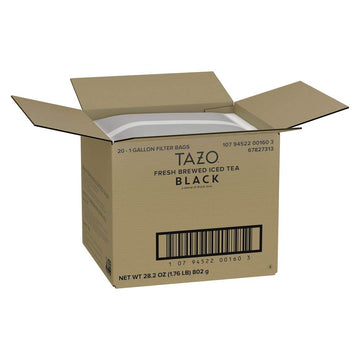TAZO Fresh Brewed Unsweetened Black Iced Tea, 20 Count, Makes 1 Gallon - Refreshing Beverage for Home or Office