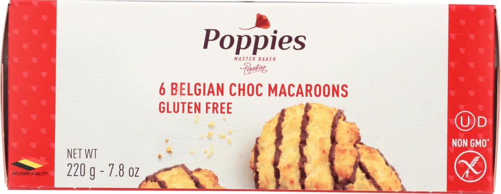 Poppies Cookie Macaron Chocolate Drizzle, 7.8 Ounce, Pack of 1