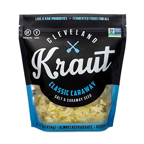 Cleveland Kraut Cleveland Kraut Classic Caraway - Cabbage, Salt, and Caraway Seed, Live and Raw Probiotics, 16 Ounce (Pack of 6)