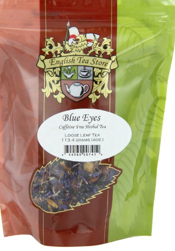 English Tea Store Herbal Tea Pouches - Loose Leaf Fruit Blend with Caramel Cornflower Petals - 4oz - Caffeine Free