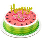 Fruit Slice Shapes - Lemon, Lime, Orange, Watermelon And Kiwi Edible Sugar Cake Toppers, 12 Count