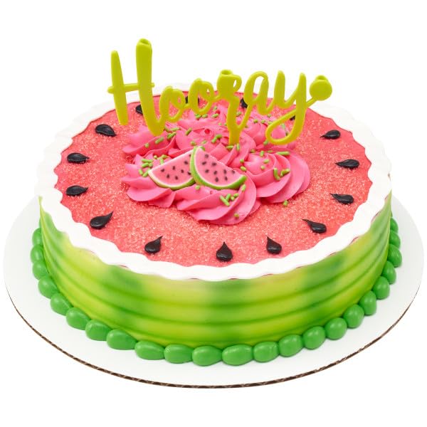 Fruit Slice Shapes - Lemon, Lime, Orange, Watermelon And Kiwi Edible Sugar Cake Toppers, 12 Count