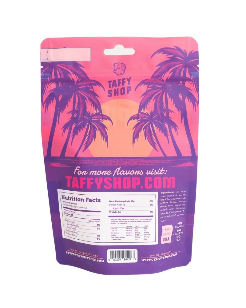 Taffy Shop Tropical Favorites, Salt Water Taffy - Assorted Gourmet Soft Chewy Candy, Variety Pack, Bulk Sweet Snack, Fresh Gift