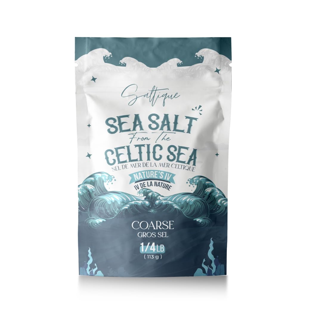 Saltique 1/4Lb French Sea Salt Coarse - 100% Natural And Unrefined - Hand-Harvested Mineral Sea Salt (1/4Lb Coarse)