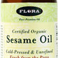 Flora Organic Sesame Oil - Cold-Pressed Cooking Oil, Vegan & Non-GMO, 8.5 fl. oz. Glass Bottle