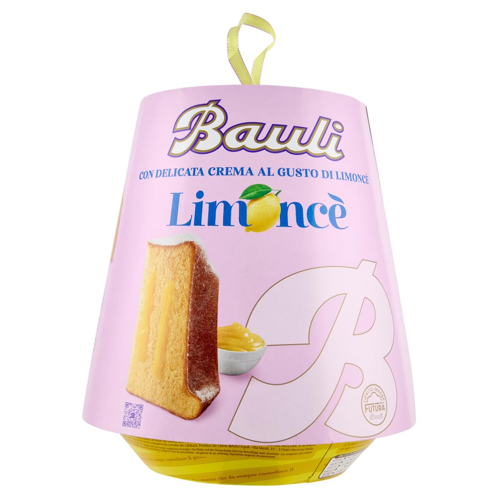 Bauli: Crema di Limonce Pandoro Christmas cake, With delicate lemon cream 26.4 Ounces (750g) Package [ Italian Import ]