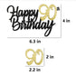 JUTTIRA 90th Birthday Cake Topper Glitter Anniversary Decoration Gold Bamboo for Men Women