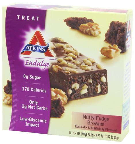 Atkins Endulge Nutty Fudge Brownie, Dessert Favorite, Good Source Of Fiber, 1G Sugar, 5 Count
