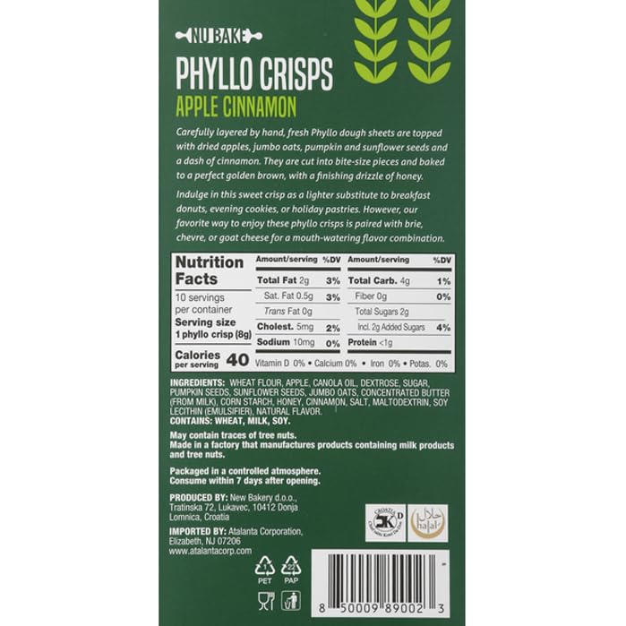 Nu Bake Phyllo Crisps - Apple Cinnamon Snack Bundle, 2 Pk, 2.8 oz, Brown Warm Tones
