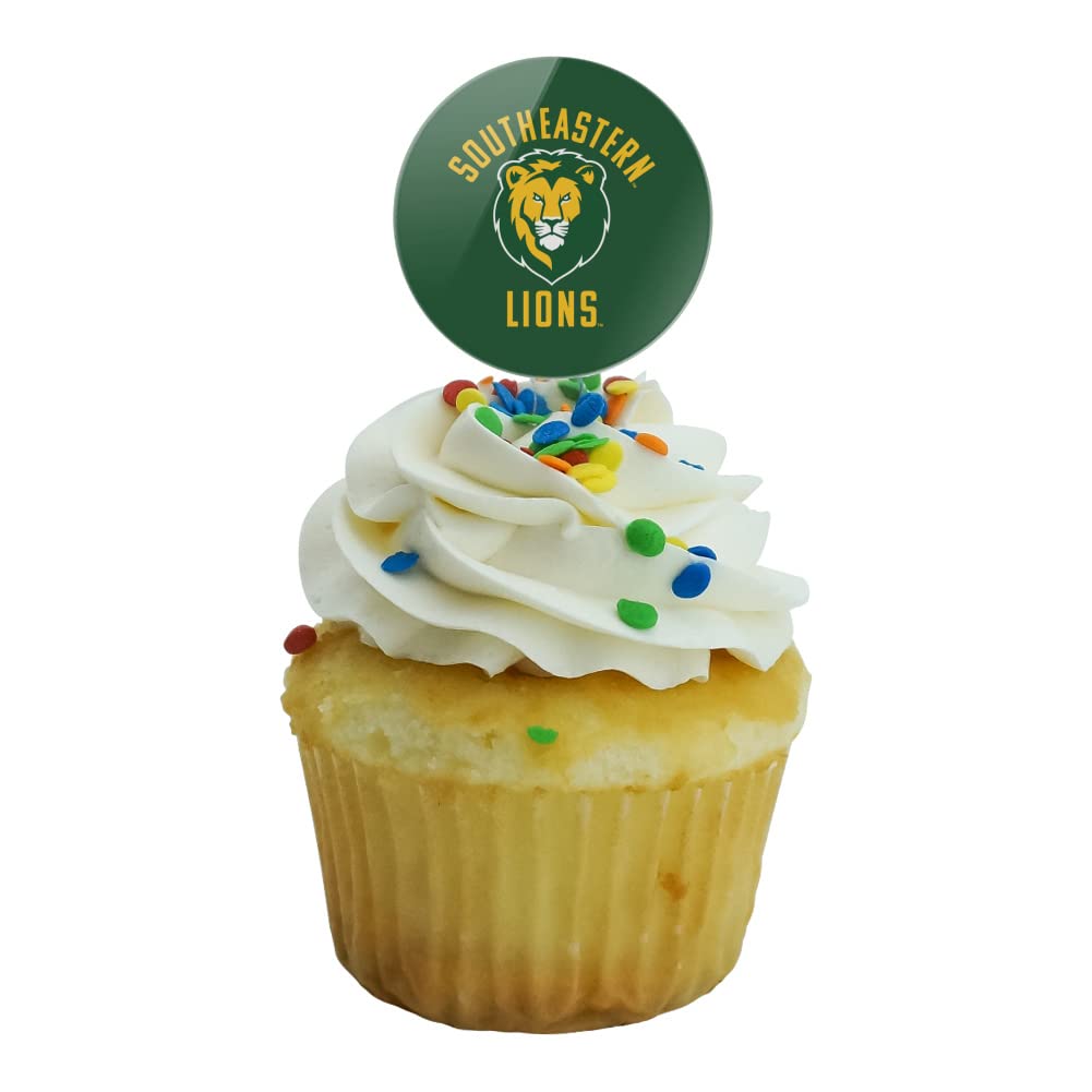 Southeastern Louisiana University Lions Logo Cupcake Picks Toppers Decoration Set Of 6