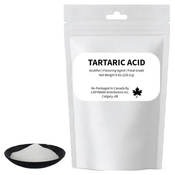CAPYBARA Tartaric Acid Food Grade - 8 Oz (226.8 g) - Ideal for Baking and Fermentation