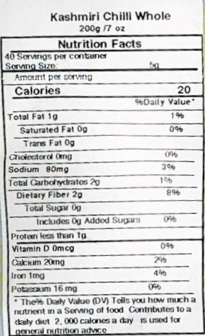 Rani Brand Kashmiri Chilli Whole - Low Heat Indian Chilli, 7oz (200g), Vegan, Gluten Friendly, Non-GMO, Indian Origin