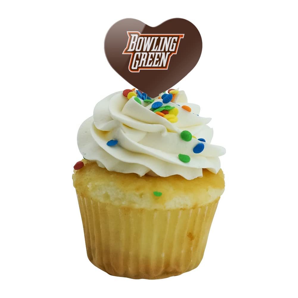GRAPHICS & MORE Cupcake Toppers Set of 6, Acrylic, Bowling Green State University, One Size, Heart Decoration