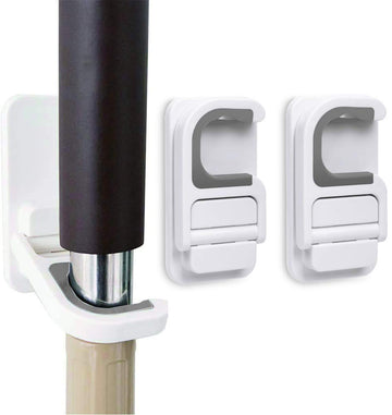 Tinkeep Mop Holder Wall Mounted Broom Holder Broom & Mop Grippers Self Adhesive No Drilling Super Anti-Slip Broom And Dustpan Ha