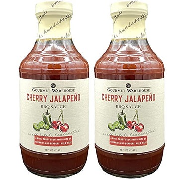 Gourmet Warehouse Cherry Jalapeno Bbq Sauce, Premium Barbecue Sauces Handcrafted In Small Batches Gluten-Free, Hfcs-Free, Delici