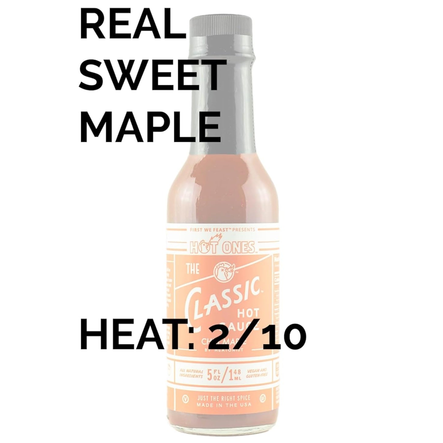 HOT ONES Chili Maple Sauce, Natural Ingredients, 5 fl oz Bottle, Pack of 3