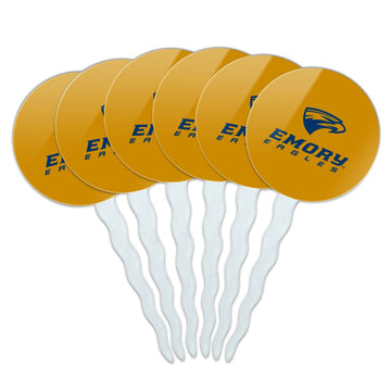 Emory University Secondary Logo Cupcake Picks Toppers Decoration Set of 6