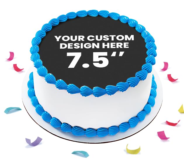 Custom Edible Prints On Cake: Create Your Special Event With Custom Edible Image Toppers - Upload Photos For Unique, Stylish Designs On Rectangular, Round Cakes Designs - 7.5 Round Cake Topper