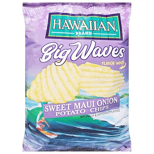 Tims Cascade Hawaiian Big Waves Sweet Maui Onion Potato Chips 7 oz (Pack of 4)
