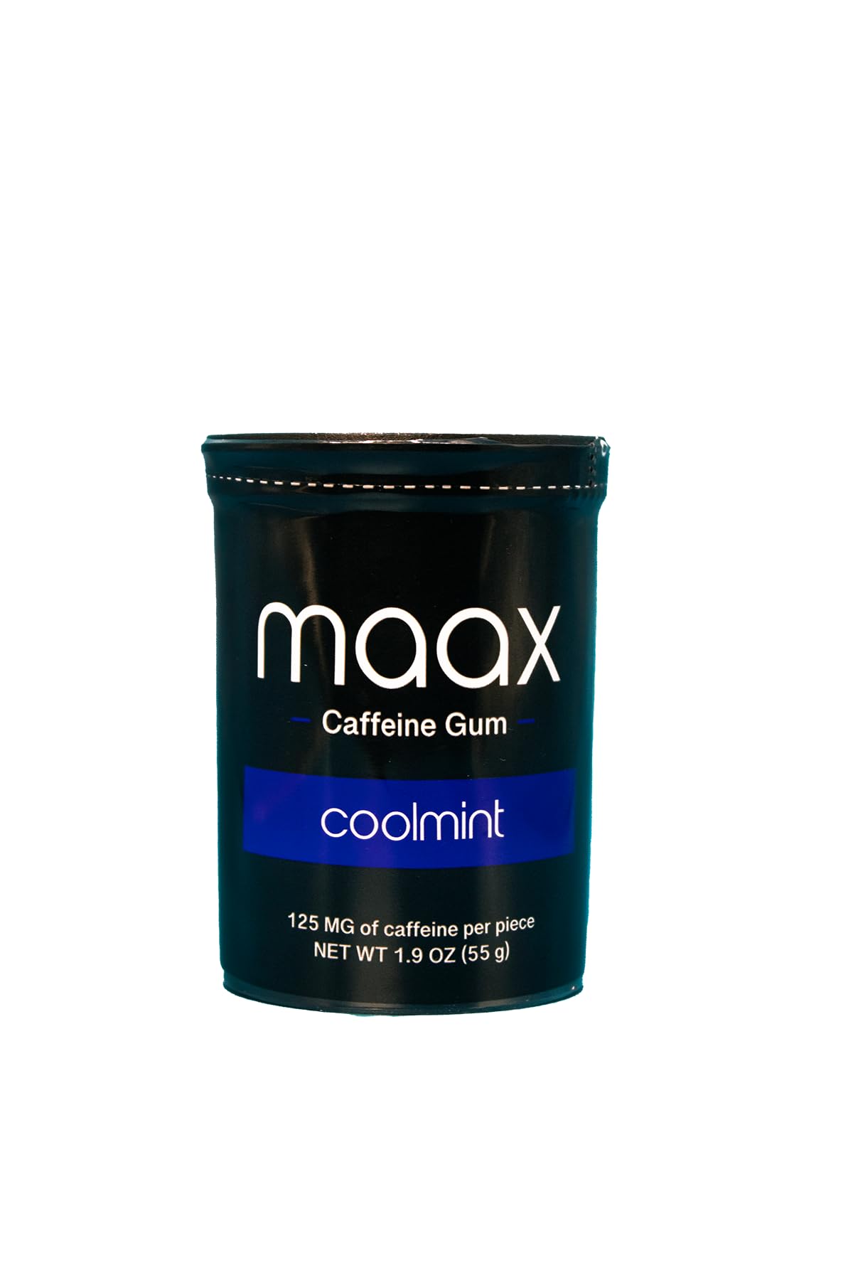 Maax Caffeine Energy Gum - Focus Gum with 125mg Caffeine per Piece, 25 Count, Coolmint Flavor