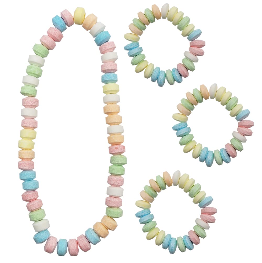 The Dreidel Company Stretchable Bracelet & Necklace Candy, Multicolor, 48-Pack