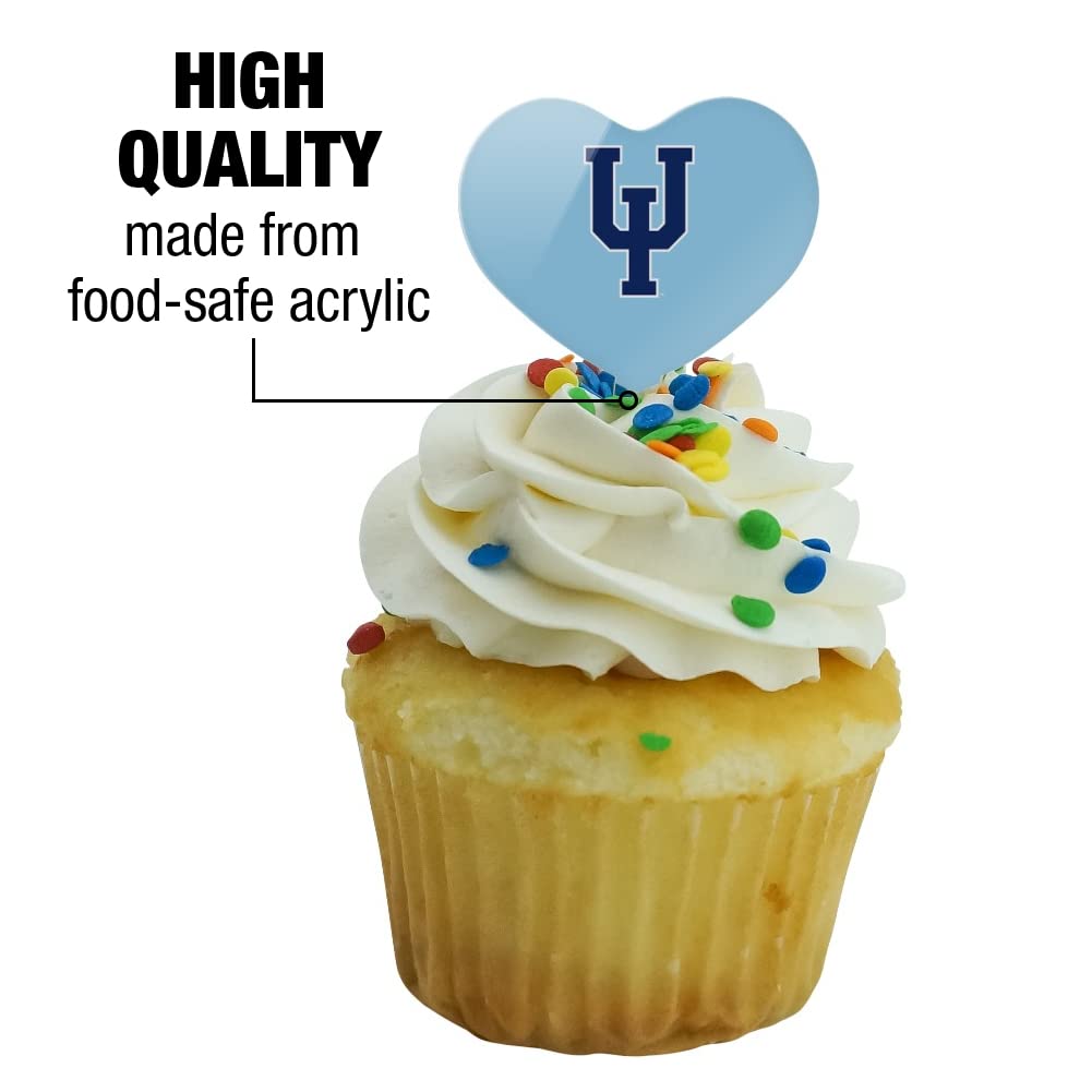 GRAPHICS & MORE Cupcake Picks Set of 6, Acrylic, Upper Iowa University Secondary Logo Heart Design