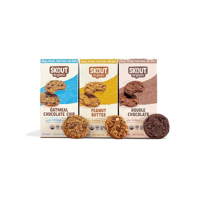 Skout Organic Soft Baked Cookie Variety Pack (3 Pack) | Soft Baked Cookies | Plant-Based | Vegan | Gluten  Dairy  & Soy Free (3 Pack  Variety)