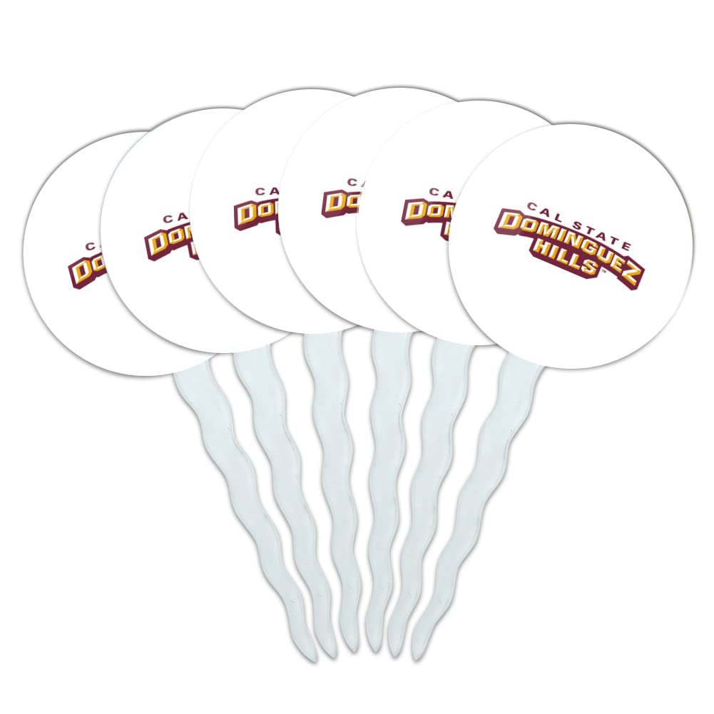 California State University Dominguez Hills Secondary Logo Cupcake Picks Toppers Decoration Set of 6