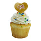 GRAPHICS & MORE Acrylic Cupcake Picks Set of 6 - Rhode Island College Secondary Logo Heart Design